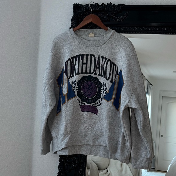 Urban Outfitters Tops - Urban Outfitters | BDG Gray North Dakota Split Logo Crewneck Sweatshirt